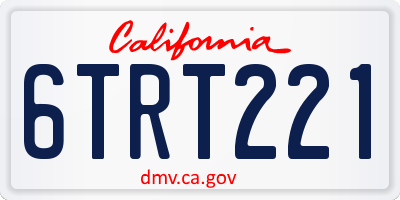 CA license plate 6TRT221