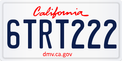 CA license plate 6TRT222