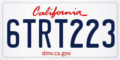 CA license plate 6TRT223