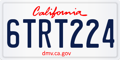 CA license plate 6TRT224