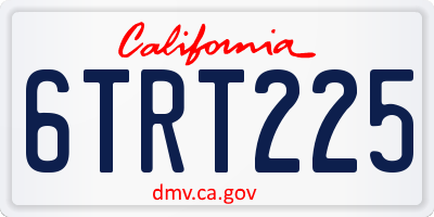 CA license plate 6TRT225