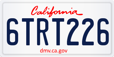 CA license plate 6TRT226