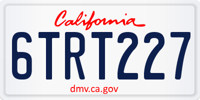 CA license plate 6TRT227