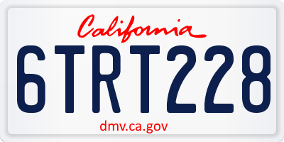 CA license plate 6TRT228