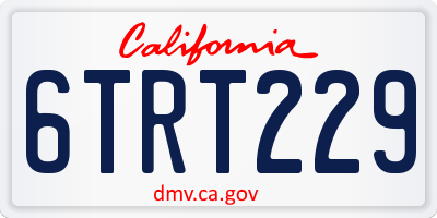 CA license plate 6TRT229