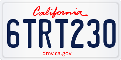 CA license plate 6TRT230