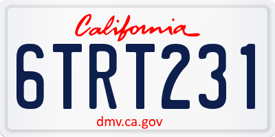 CA license plate 6TRT231