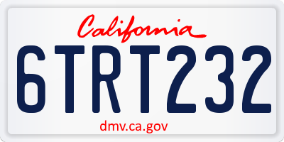 CA license plate 6TRT232