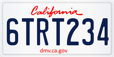 CA license plate 6TRT234