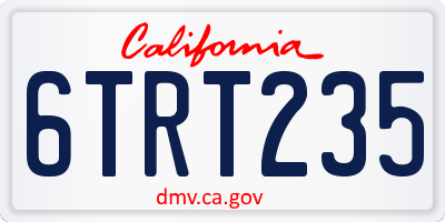 CA license plate 6TRT235