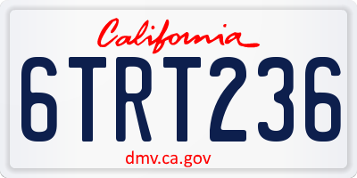 CA license plate 6TRT236