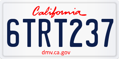 CA license plate 6TRT237