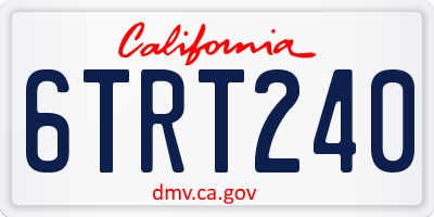 CA license plate 6TRT240