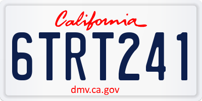 CA license plate 6TRT241