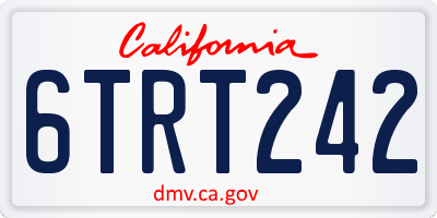 CA license plate 6TRT242