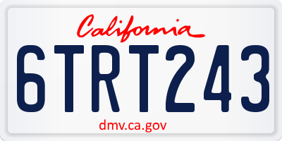 CA license plate 6TRT243