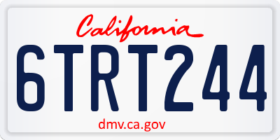 CA license plate 6TRT244