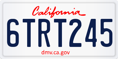 CA license plate 6TRT245
