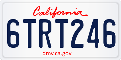 CA license plate 6TRT246