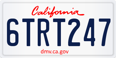 CA license plate 6TRT247