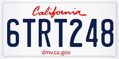 CA license plate 6TRT248
