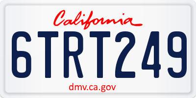 CA license plate 6TRT249