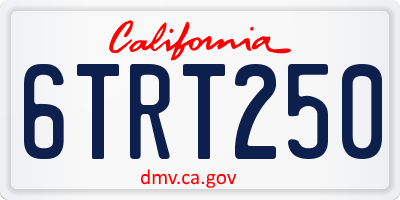 CA license plate 6TRT250