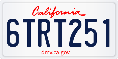 CA license plate 6TRT251