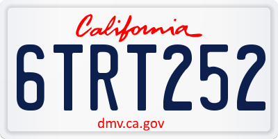 CA license plate 6TRT252