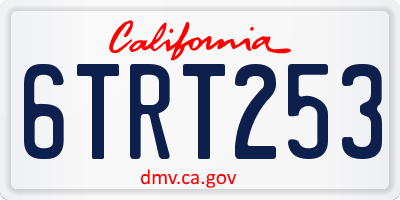 CA license plate 6TRT253