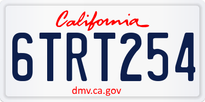 CA license plate 6TRT254