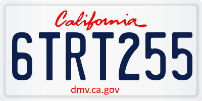 CA license plate 6TRT255