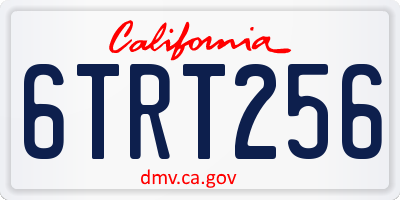 CA license plate 6TRT256
