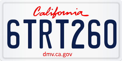CA license plate 6TRT260