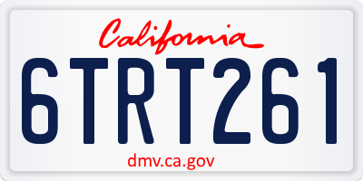 CA license plate 6TRT261
