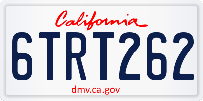 CA license plate 6TRT262