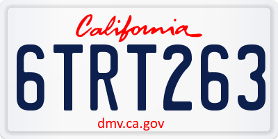 CA license plate 6TRT263