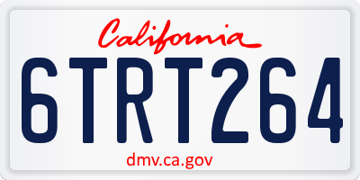 CA license plate 6TRT264