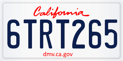 CA license plate 6TRT265