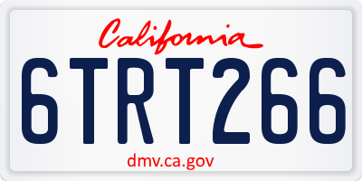 CA license plate 6TRT266