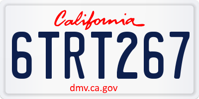 CA license plate 6TRT267