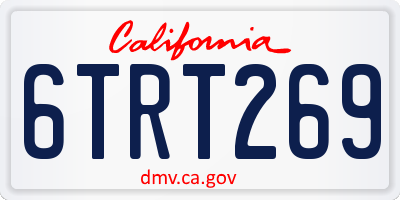 CA license plate 6TRT269