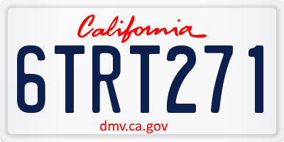 CA license plate 6TRT271