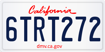 CA license plate 6TRT272