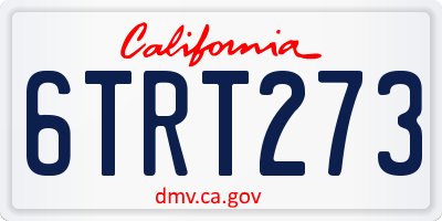 CA license plate 6TRT273