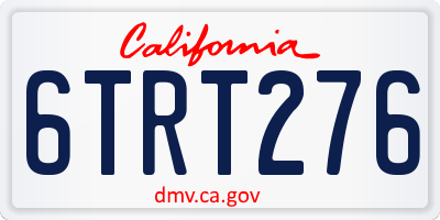 CA license plate 6TRT276