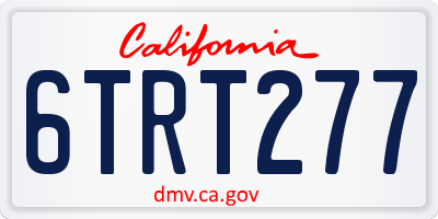 CA license plate 6TRT277