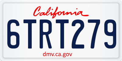 CA license plate 6TRT279