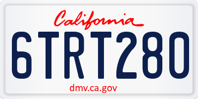 CA license plate 6TRT280