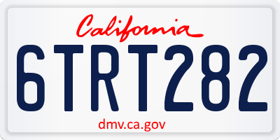 CA license plate 6TRT282